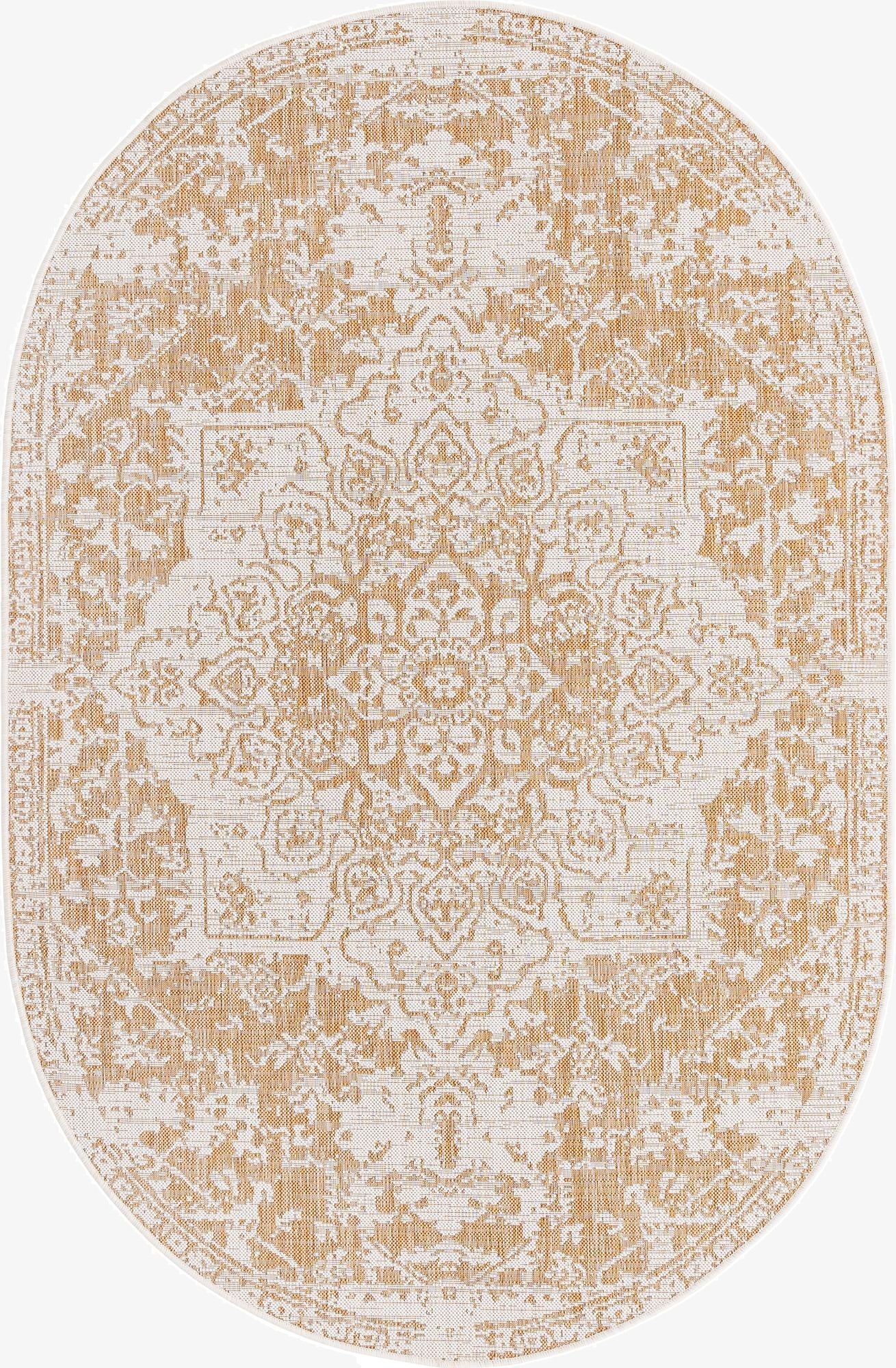  5' 3 x 8'  Washable Jill Zarin Dubai Indoor / Outdoor Oval Rug