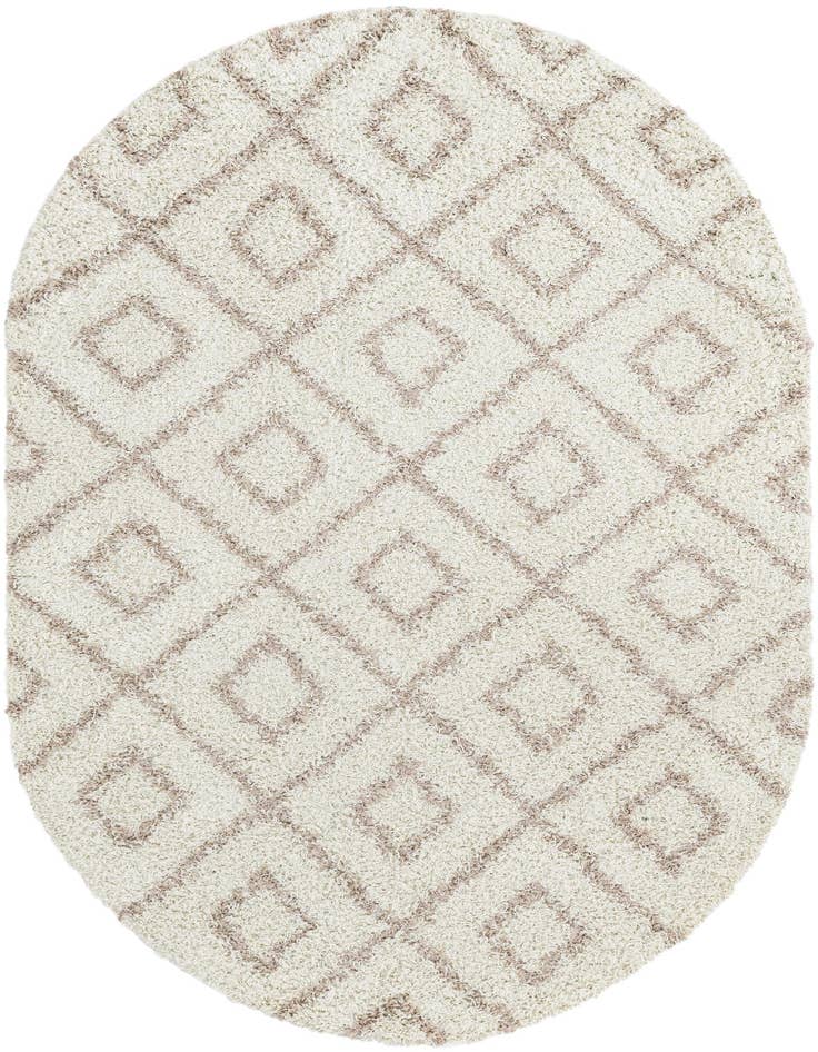 Detail image of  5' 3 x 8' Lattice Shag Oval Rug