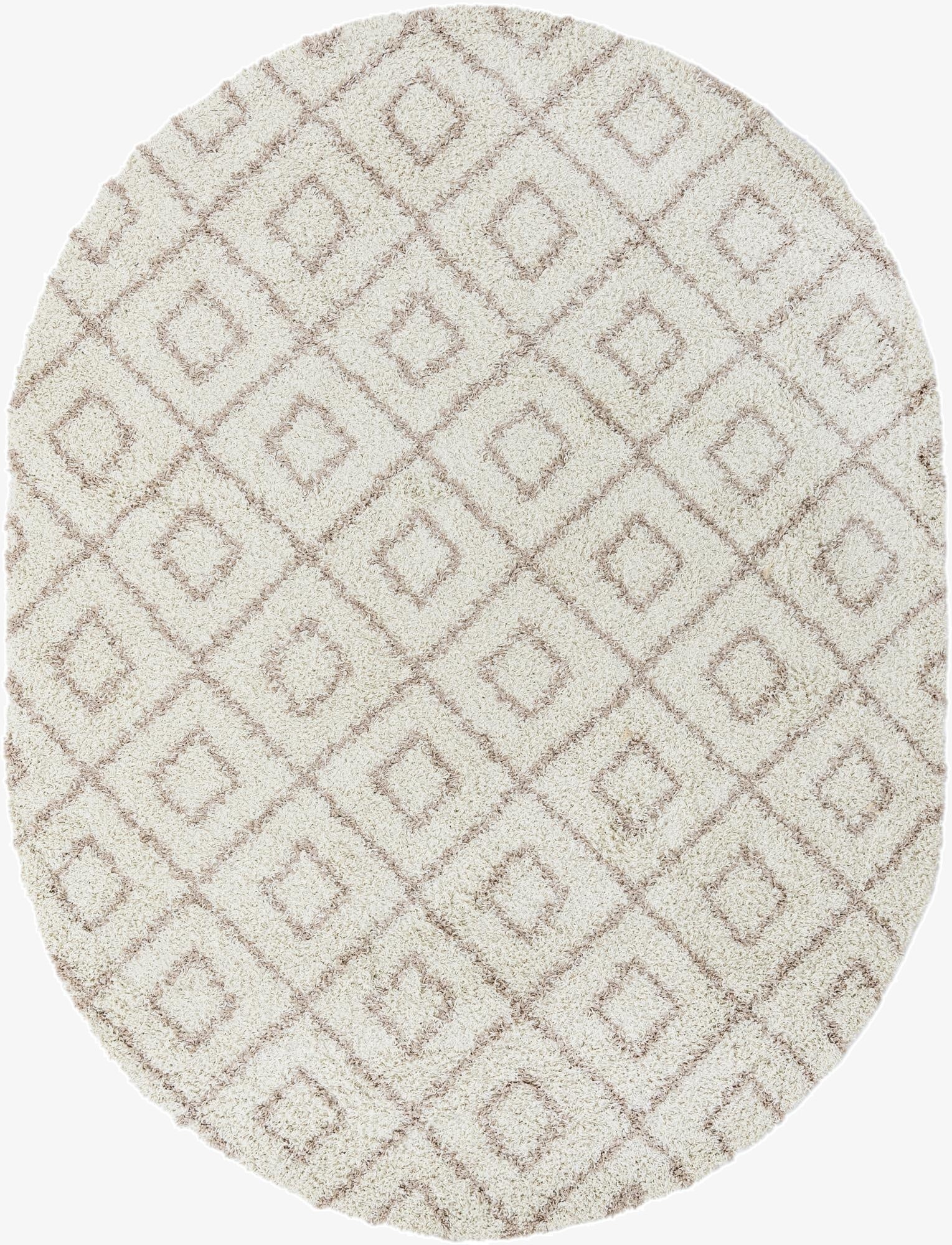  7' 10 x 10' Lattice Shag Oval Rug
