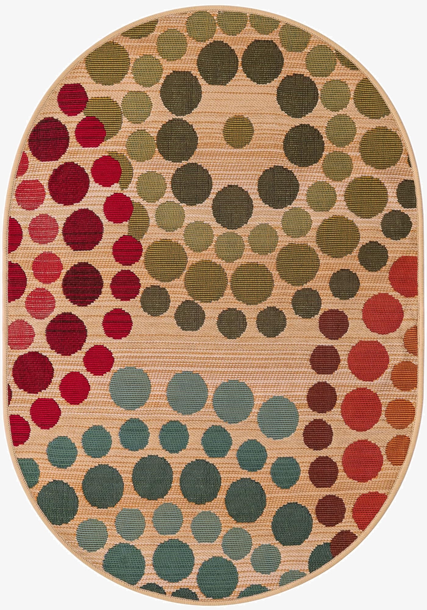  2' 2 x 3'  Washable Modern Indoor / Outdoor Oval Rug