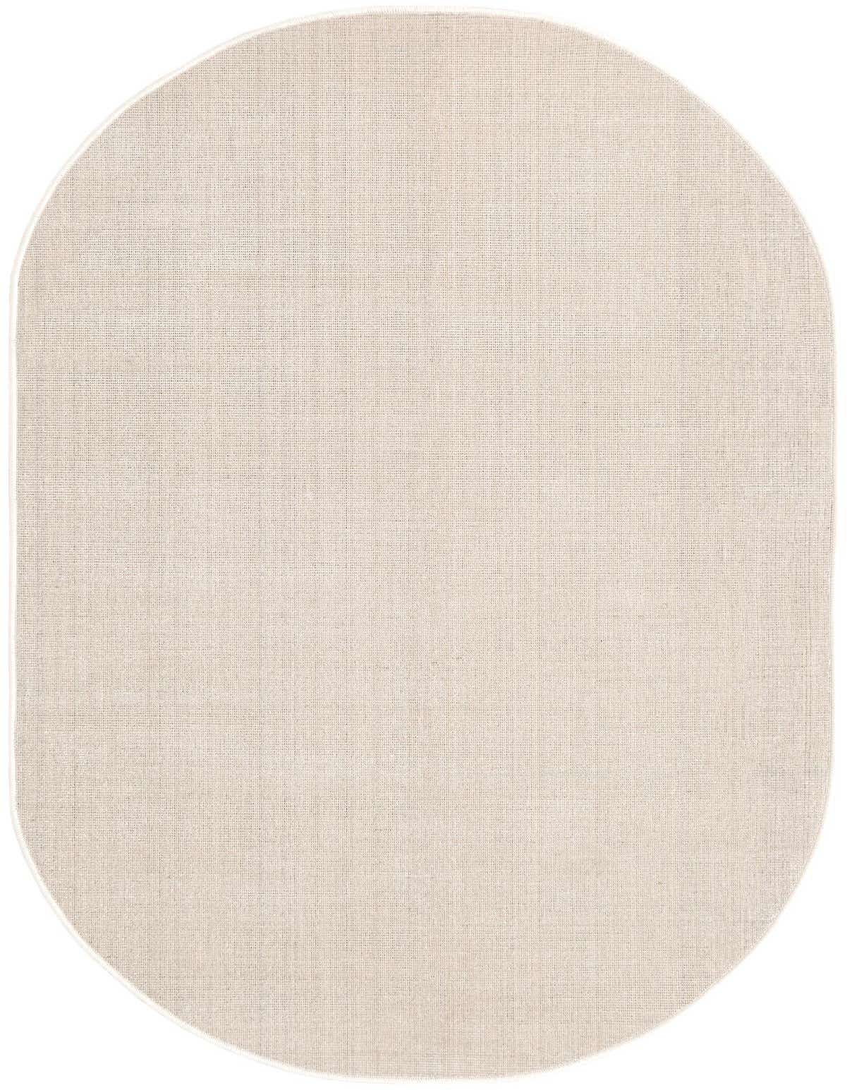 A 3' 0 x 5' 3 oval SoHo rug in a light brown and cream flatweave texture, suitable for indoor spaces.