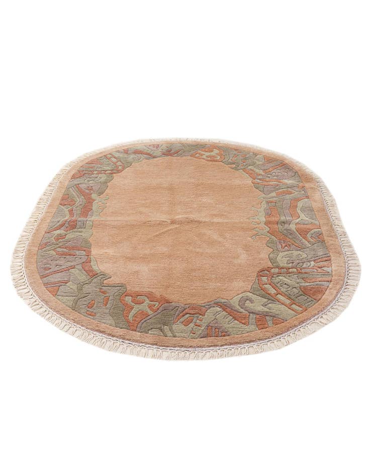 Detail image of  4' 1 x 6'  Hand Knotted Tibet Wool Oval Rug