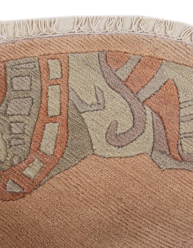 Detail image of  4' 1 x 6'  Hand Knotted Tibet Wool Oval Rug