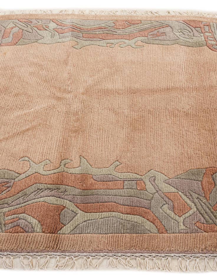 Detail image of  4' 1 x 6'  Hand Knotted Tibet Wool Oval Rug