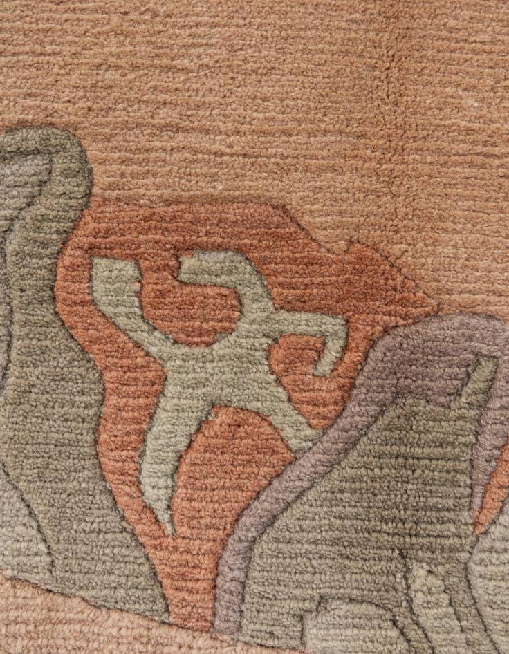 Detail image of  4' 1 x 6'  Hand Knotted Tibet Wool Oval Rug