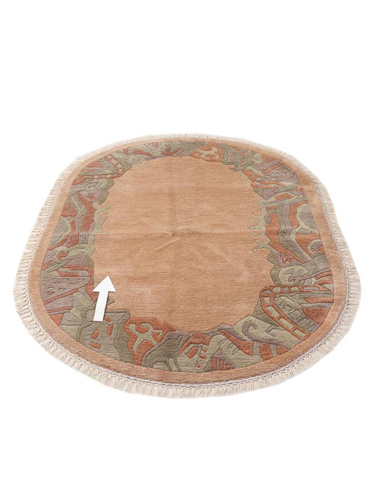 Detail image of  4' 1 x 6'  Hand Knotted Tibet Wool Oval Rug
