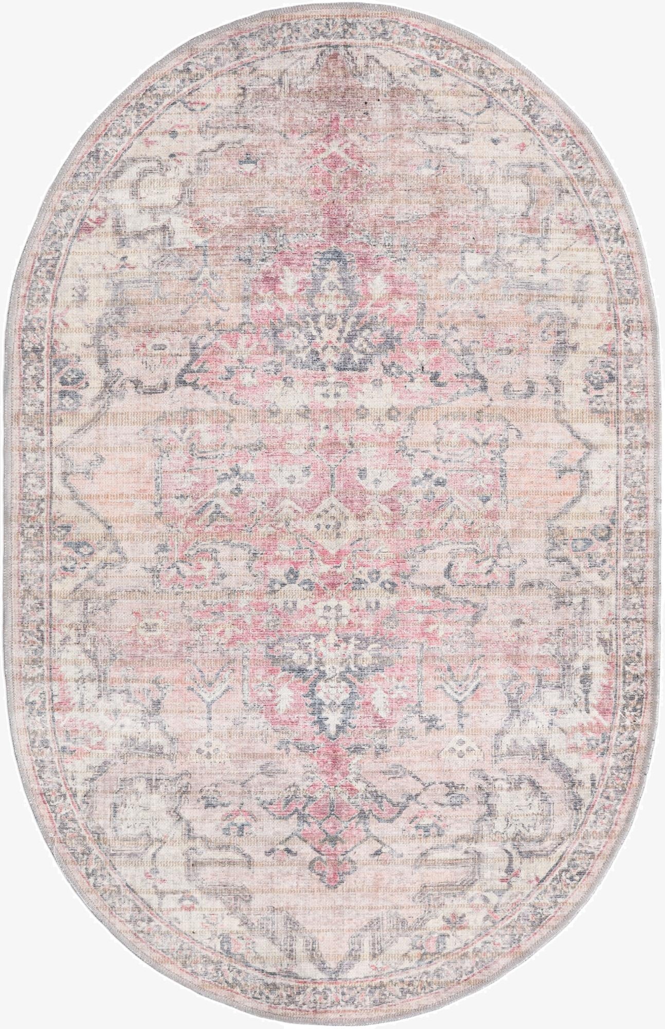  4' x 6'  Washable Nostalgia Oval Rug