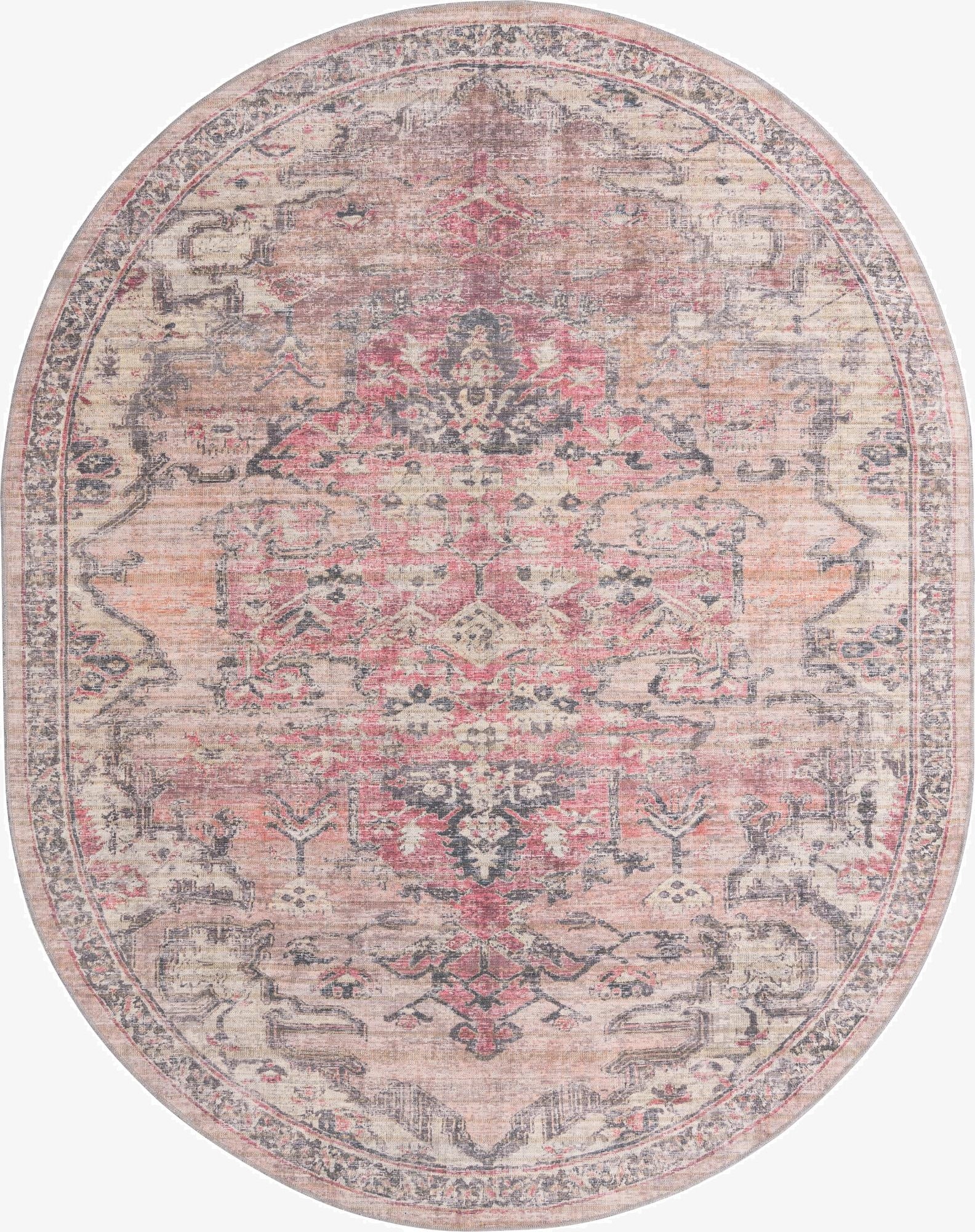  7' 10 x 10'  Washable Nostalgia Oval Rug