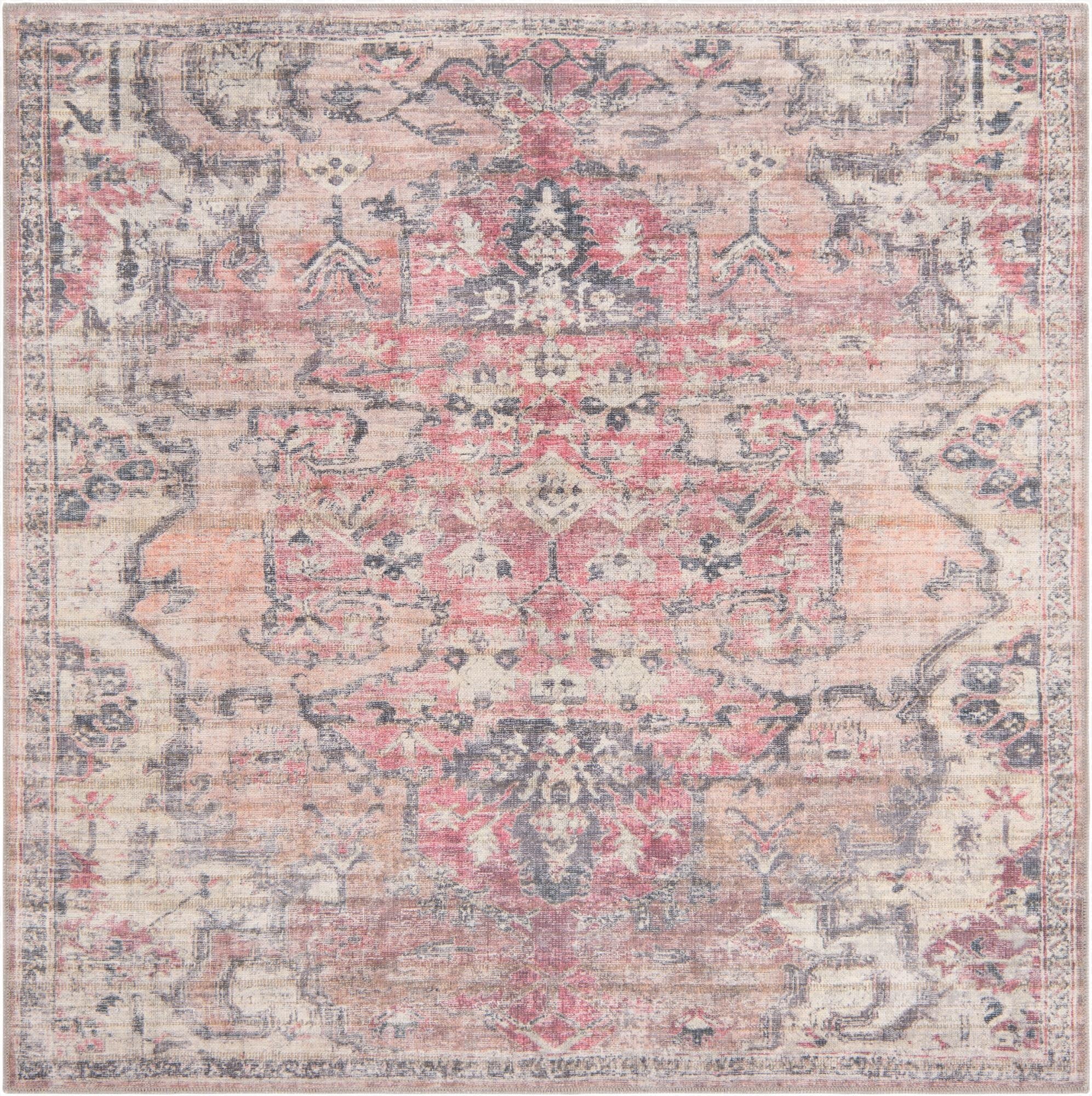  6' x 6'  Washable Nostalgia Square Rug