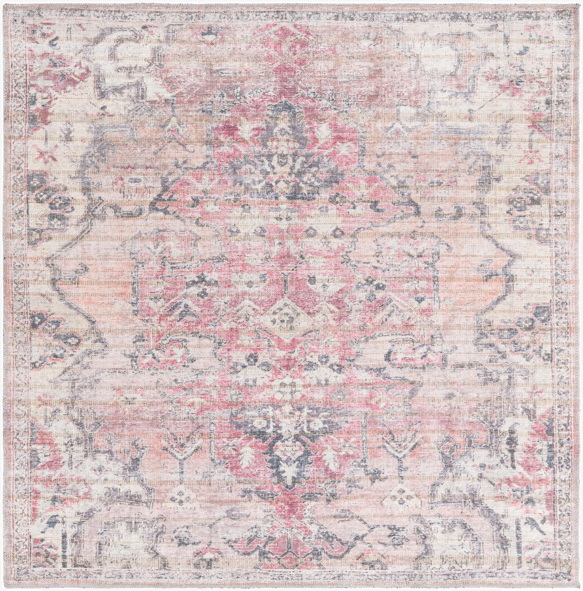  5' 3 x 5' 3  Washable Nostalgia Square Rug