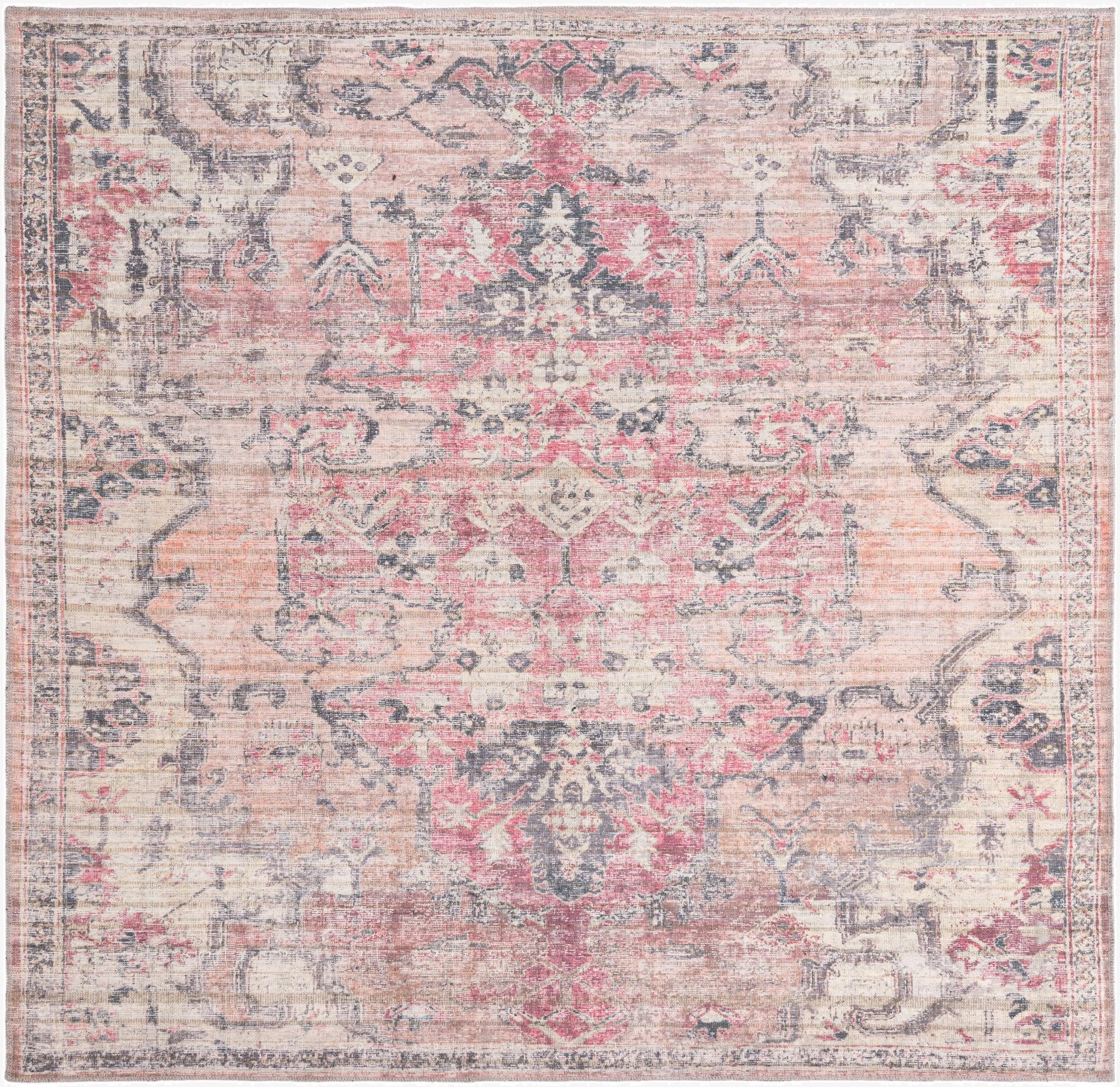  7' 10 x 7' 10  Washable Nostalgia Square Rug