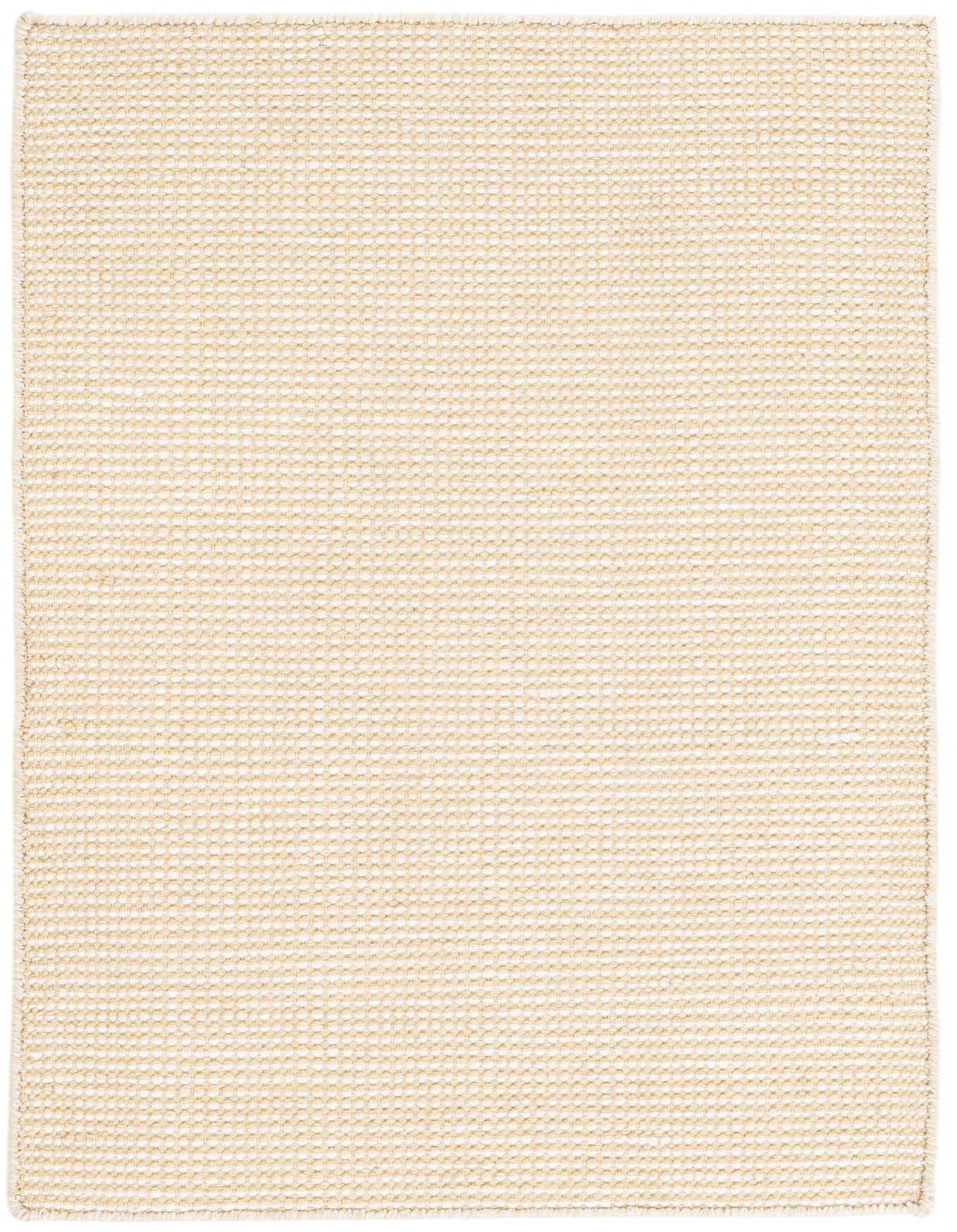 A 2x3 rectangular modern rug in a blend of brown, tan, and cream wool and cotton, perfect for an entryway.