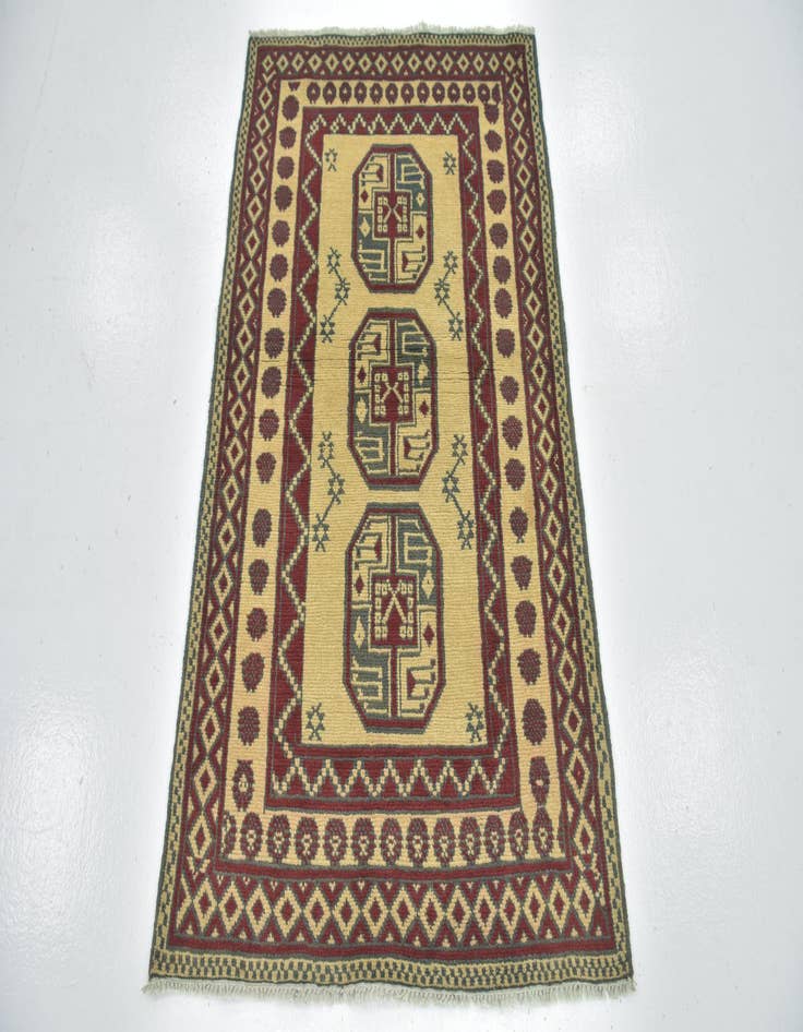 Detail image of  3' 2 x 5'  Hand Knotted Afghan Akhche Wool Rug