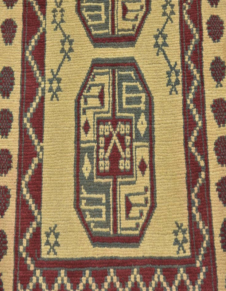 Detail image of  3' 2 x 5'  Hand Knotted Afghan Akhche Wool Rug