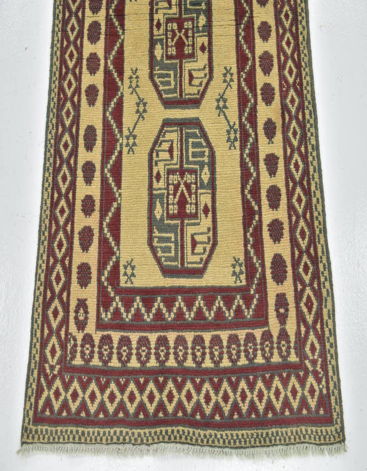 Detail image of  3' 2 x 5'  Hand Knotted Afghan Akhche Wool Rug