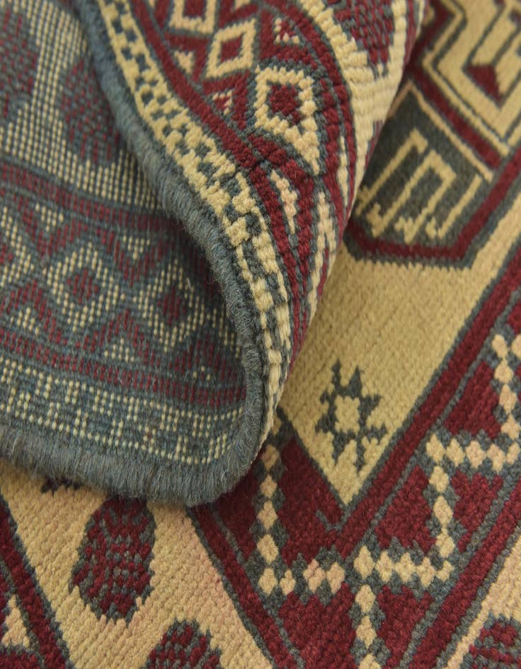 Detail image of  3' 2 x 5'  Hand Knotted Afghan Akhche Wool Rug