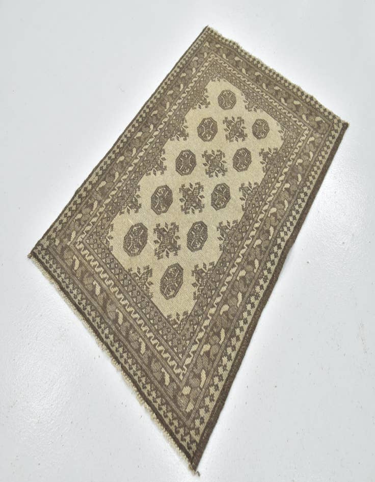 Detail image of 3' x 4' 3 Hand Knotted Afghan Akhche Wool Rug