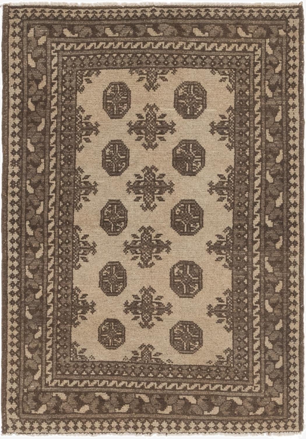  3' x 4' 3  Hand Knotted Afghan Akhche Wool Rug