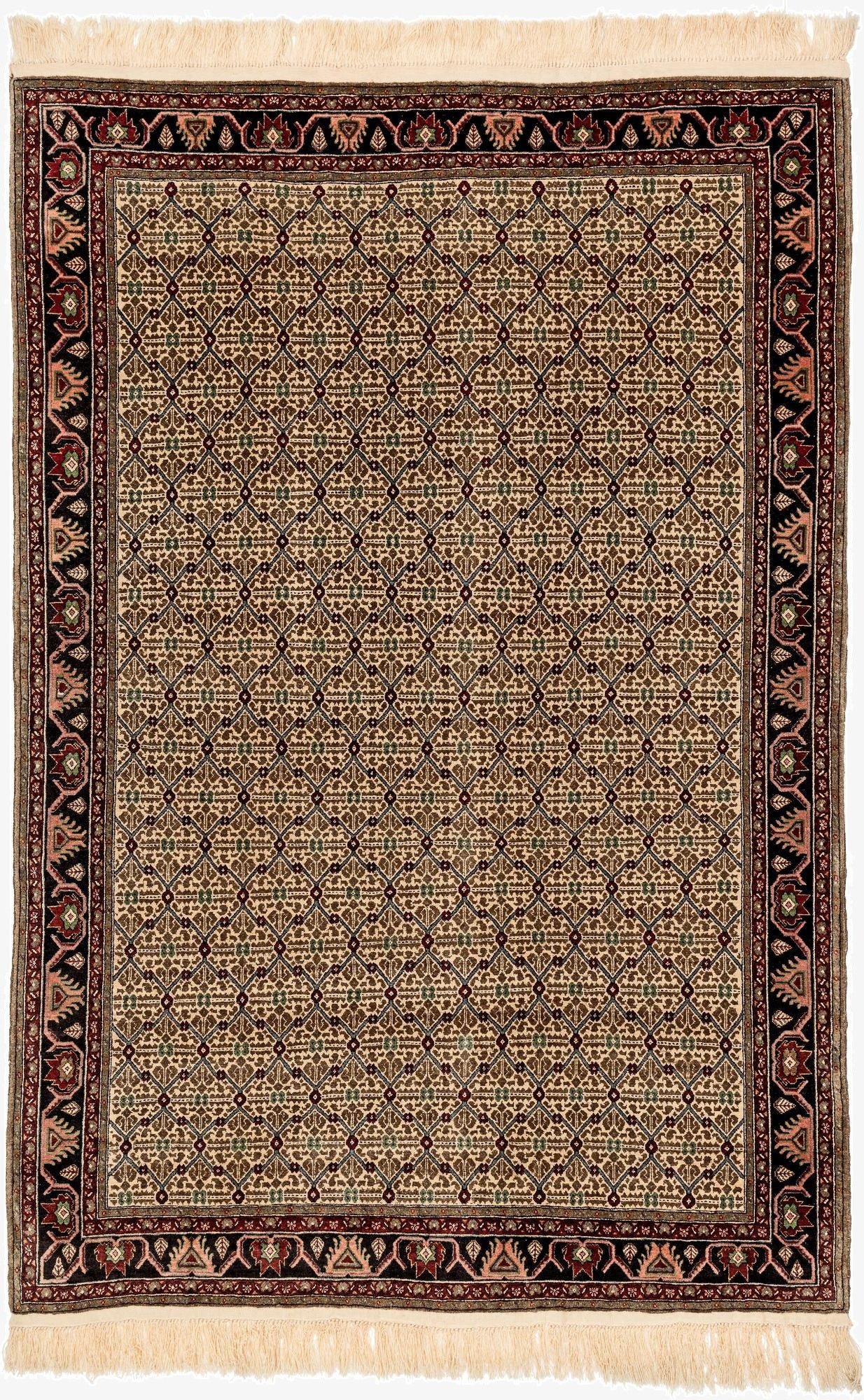  6' 7 x 9' 9  Hand Knotted Afghan Ersari Wool Rug