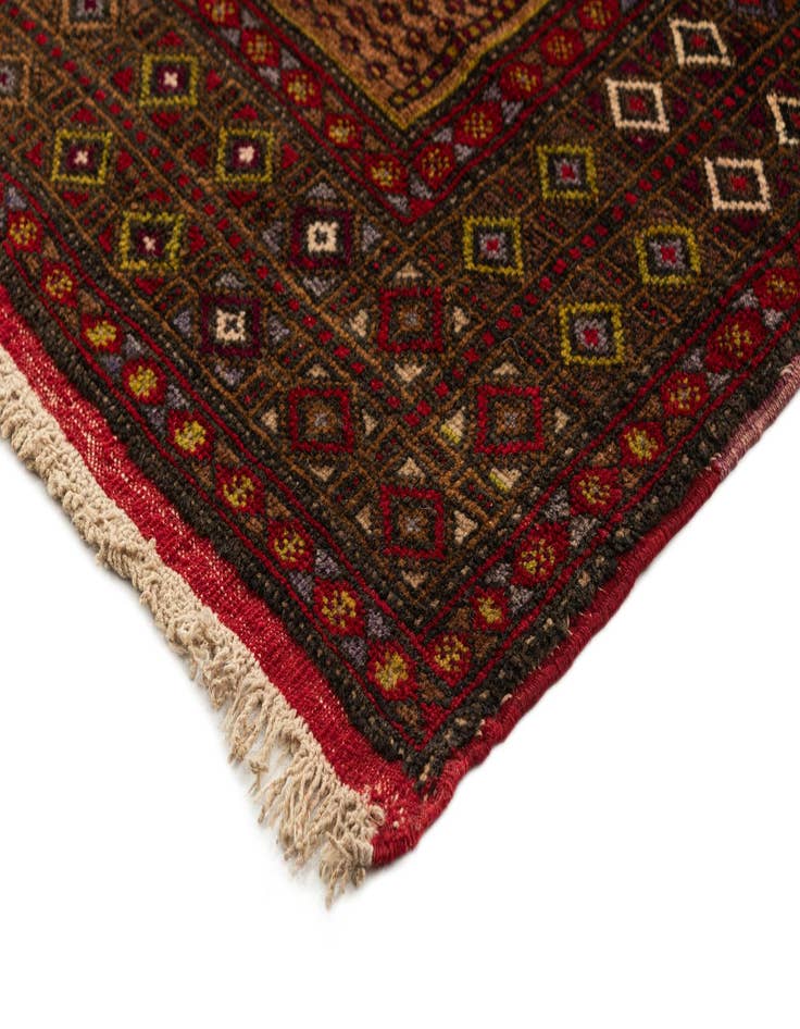 Detail image of  4' 3 x 7' 3  Hand Knotted Balouch Oriental Wool Rug