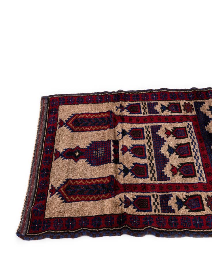 Detail image of  2' 9 x 4' 10  Hand Knotted Balouch Persian Wool Rug