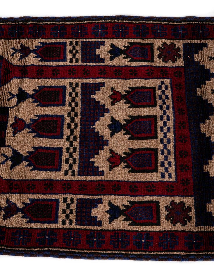 Detail image of  2' 9 x 4' 10  Hand Knotted Balouch Persian Wool Rug