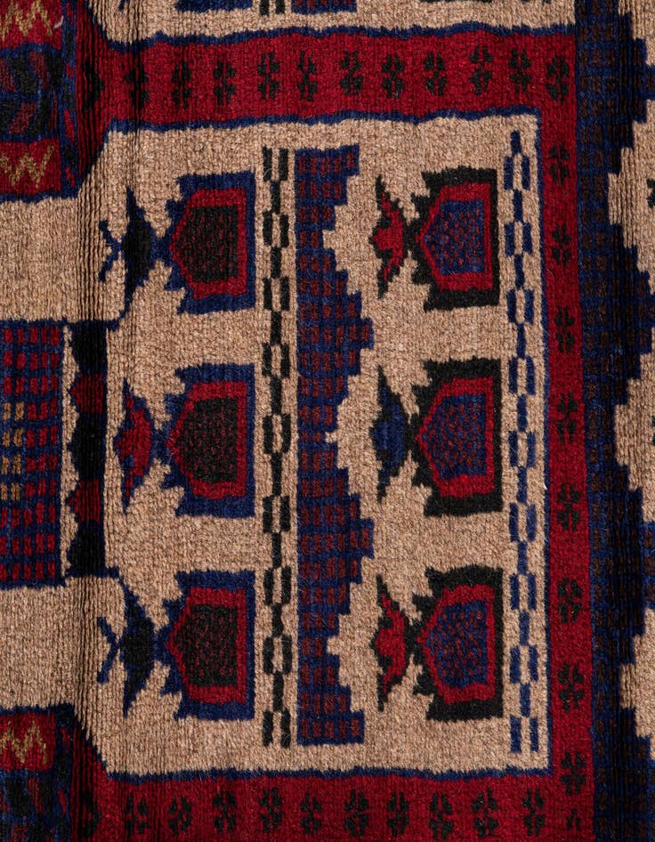 Detail image of  2' 9 x 4' 10  Hand Knotted Balouch Persian Wool Rug