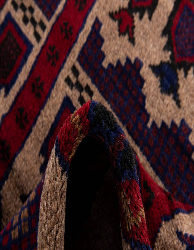 Detail image of  2' 9 x 4' 10  Hand Knotted Balouch Persian Wool Rug