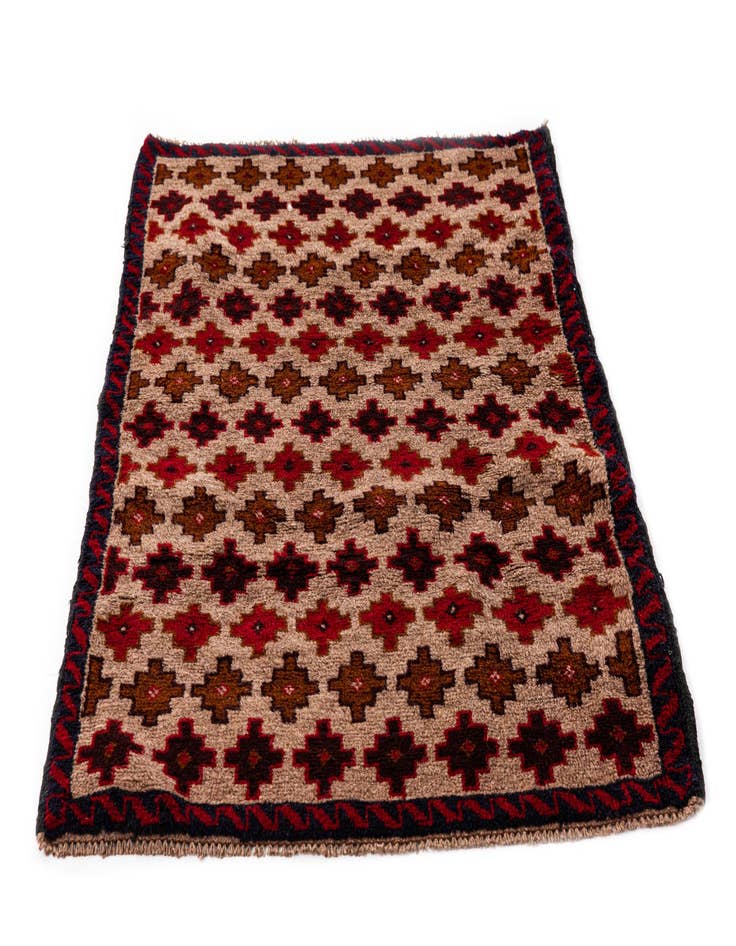 Detail image of  3' x 4' 6  Hand Knotted Balouch Persian Wool Rug