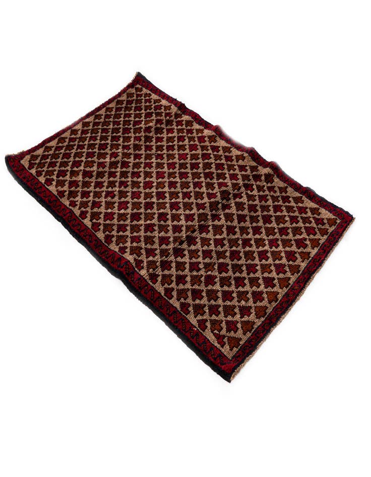 Detail image of  2' 10 x 4' 7  Hand Knotted Balouch Persian Wool Rug