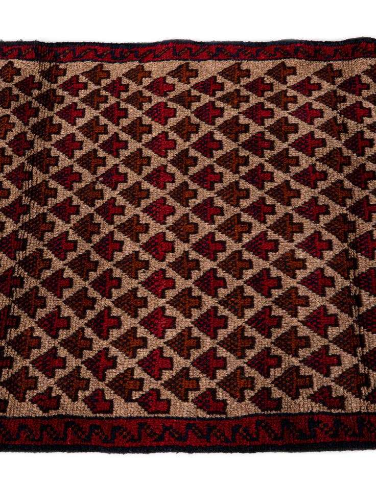 Detail image of  2' 10 x 4' 7  Hand Knotted Balouch Persian Wool Rug