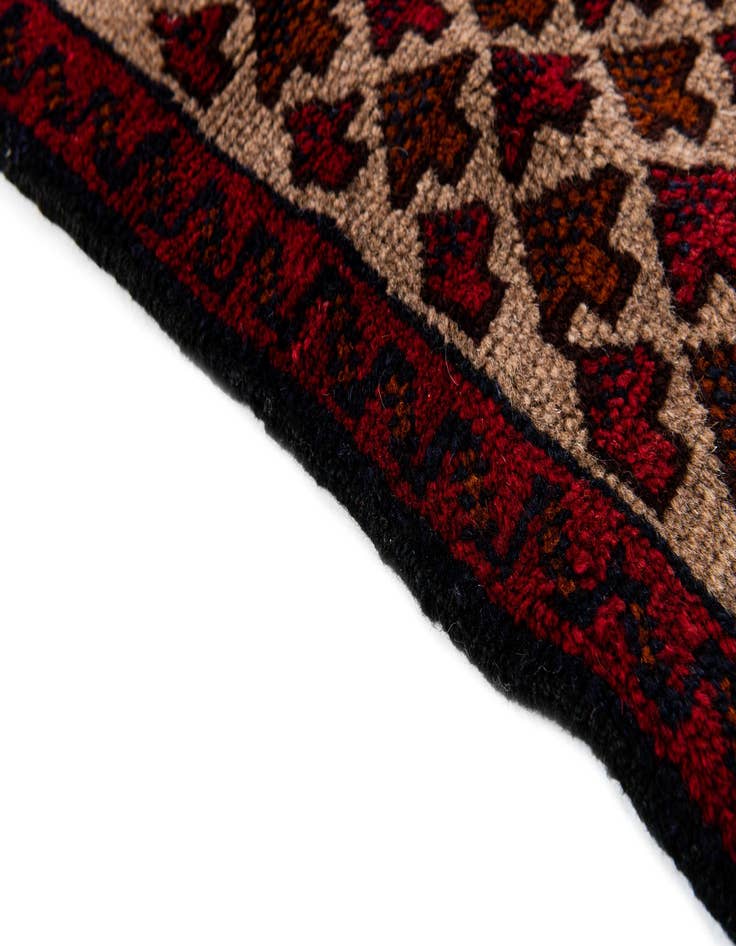 Detail image of  2' 10 x 4' 7  Hand Knotted Balouch Persian Wool Rug