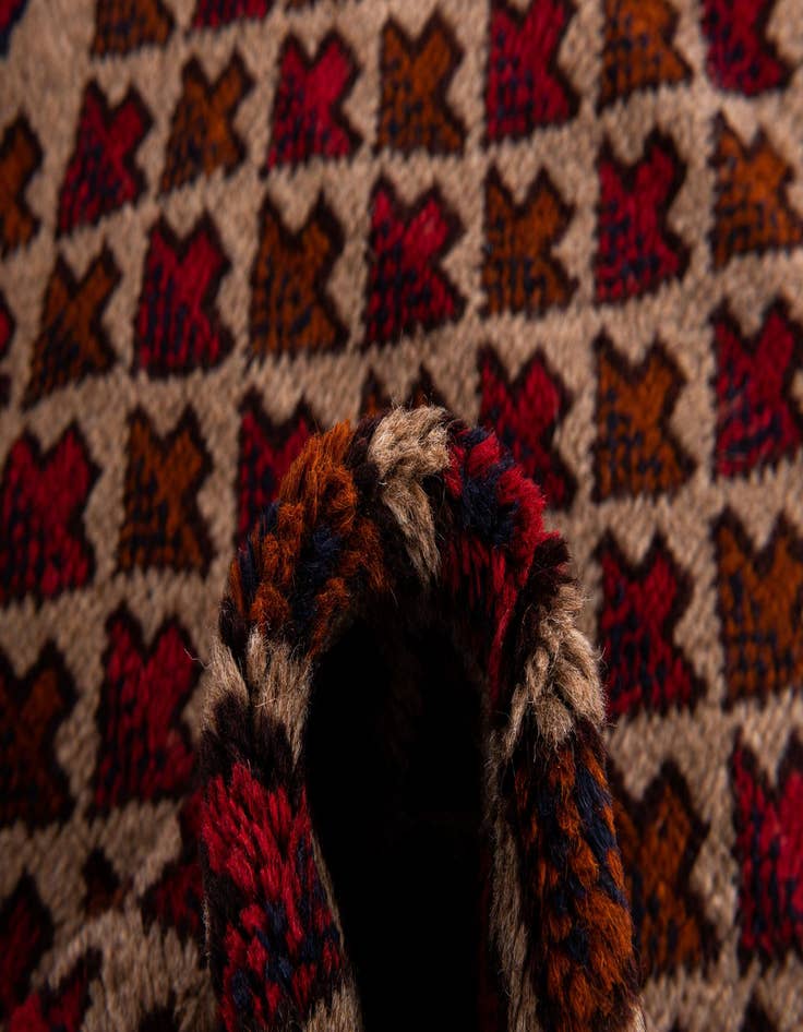 Detail image of  2' 10 x 4' 7  Hand Knotted Balouch Persian Wool Rug