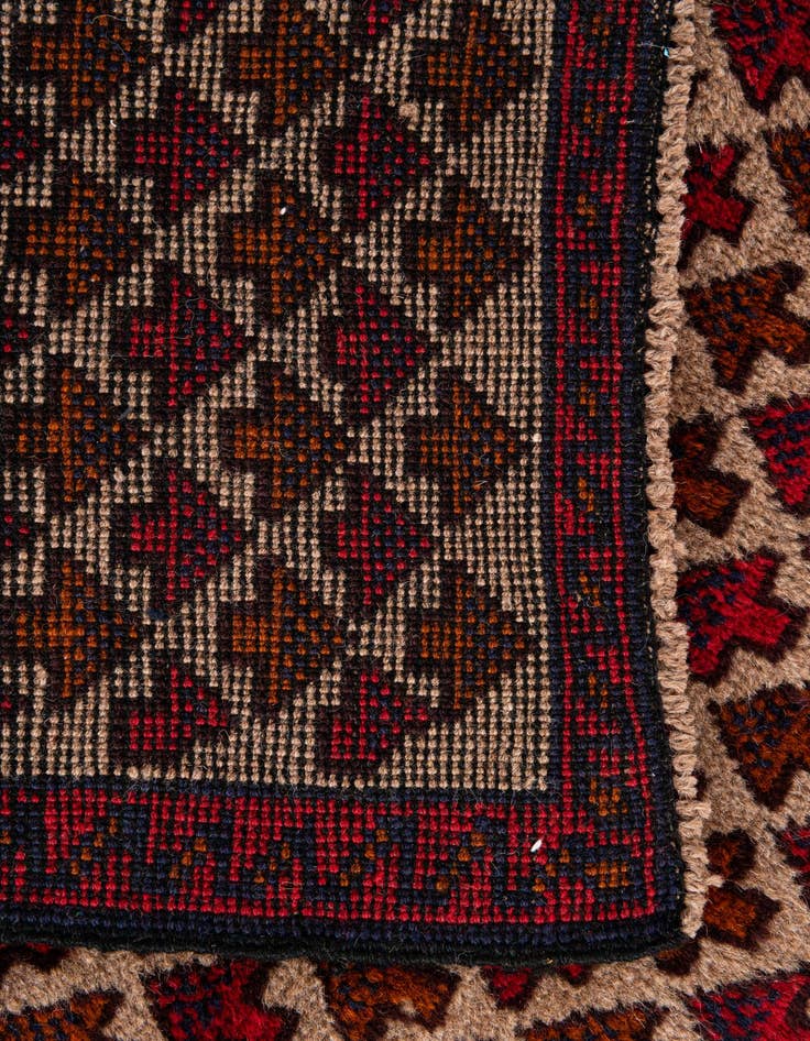 Detail image of  2' 10 x 4' 7  Hand Knotted Balouch Persian Wool Rug