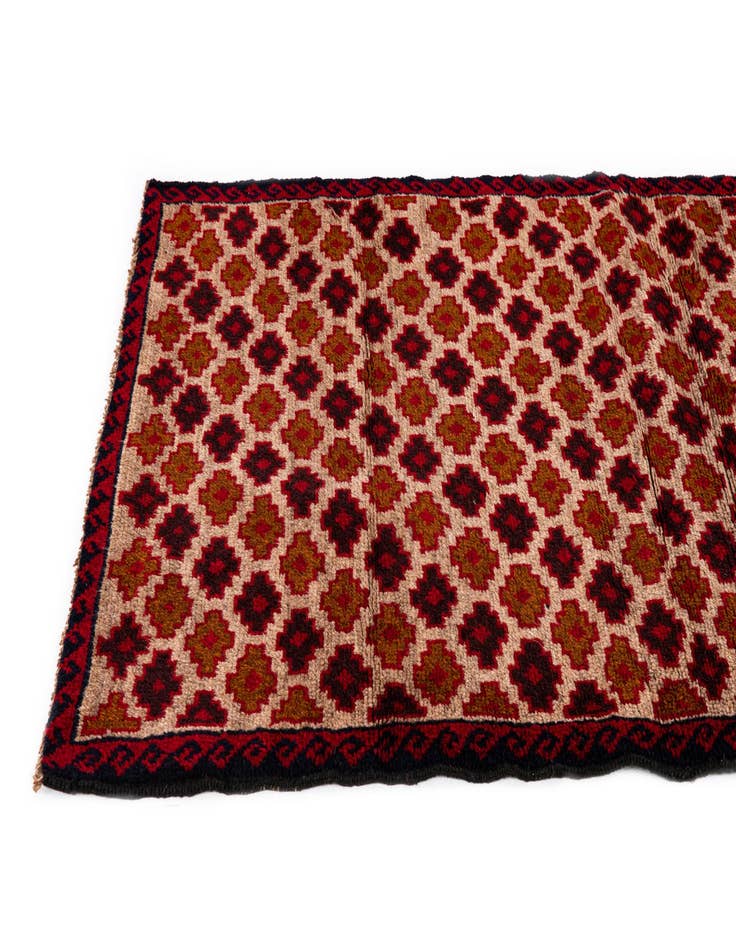 Detail image of  3' x 4' 6  Hand Knotted Balouch Persian Wool Rug