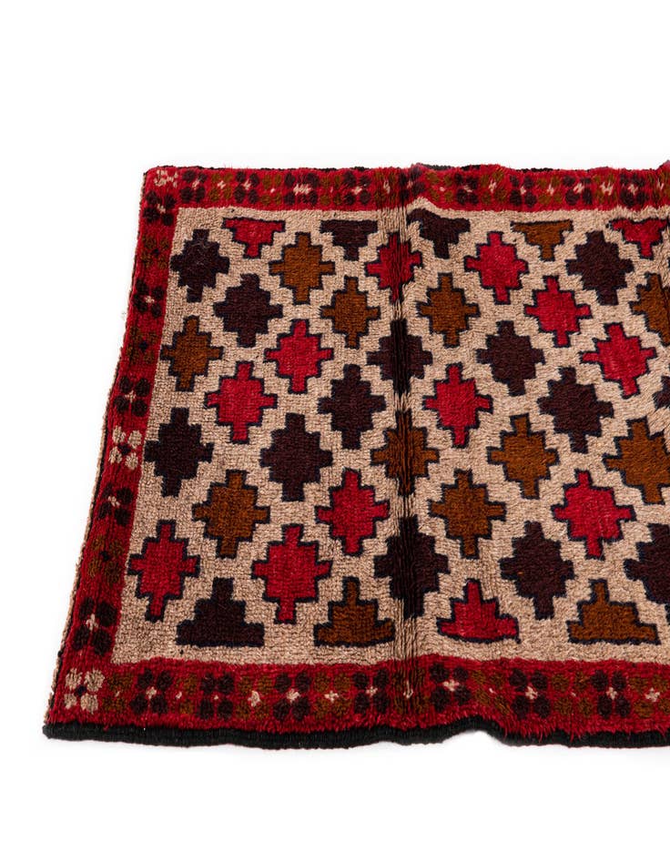 Detail image of  2' 10 x 4' 7  Hand Knotted Balouch Persian Wool Rug