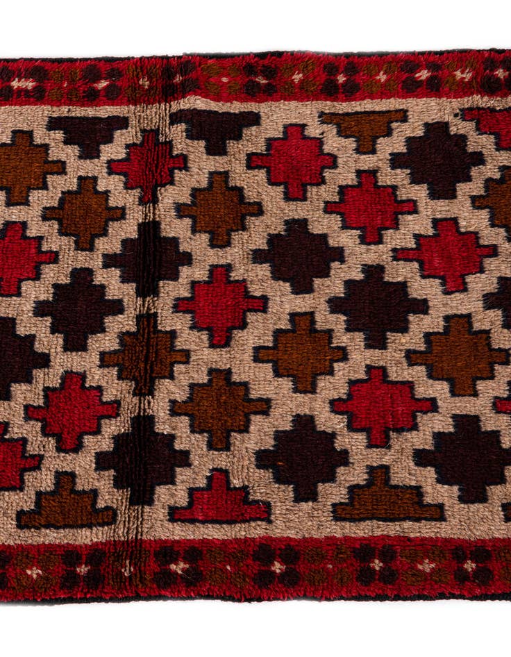 Detail image of  2' 10 x 4' 7  Hand Knotted Balouch Persian Wool Rug