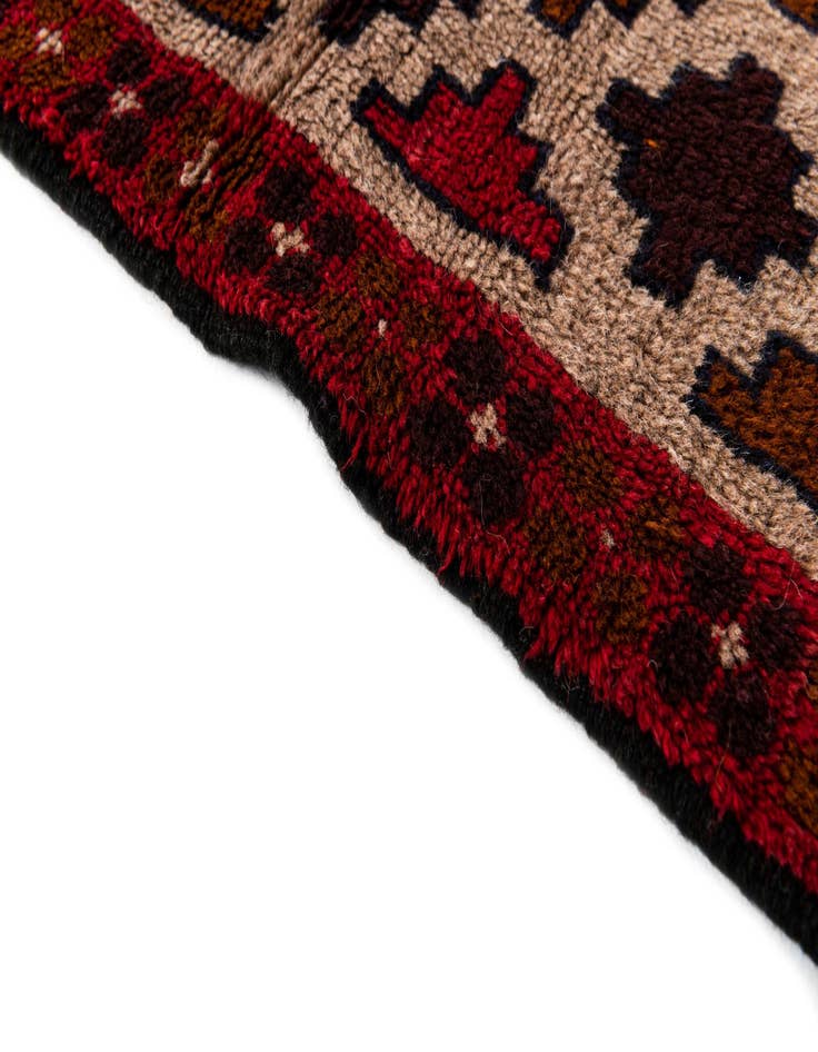 Detail image of  2' 10 x 4' 7  Hand Knotted Balouch Persian Wool Rug