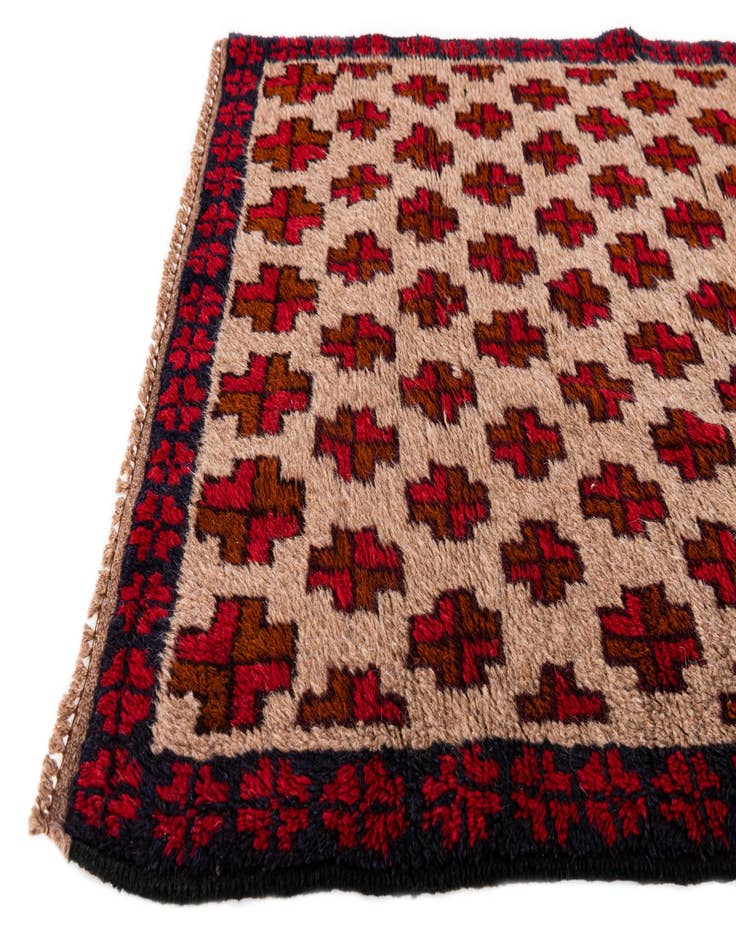 Detail image of  2' 10 x 4' 10  Hand Knotted Balouch Persian Wool Rug