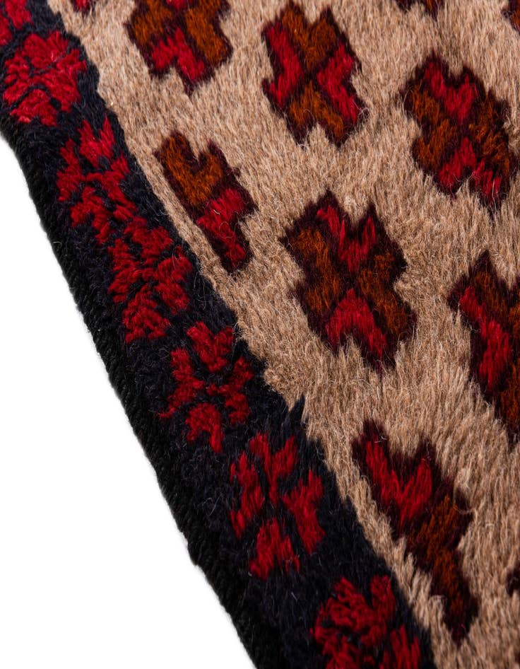 Detail image of  2' 10 x 4' 10  Hand Knotted Balouch Persian Wool Rug