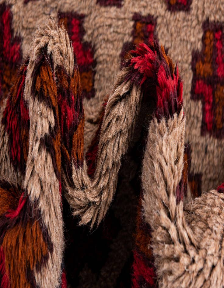 Detail image of  2' 10 x 4' 10  Hand Knotted Balouch Persian Wool Rug