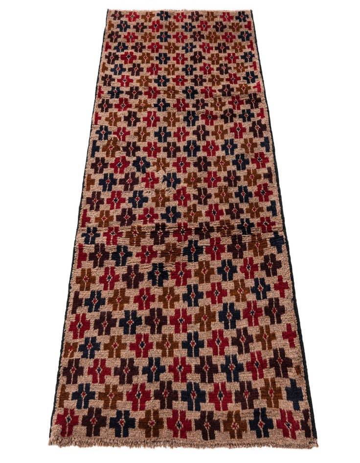 Detail image of  2' 10 x 4' 9  Hand Knotted Balouch Persian Wool Rug