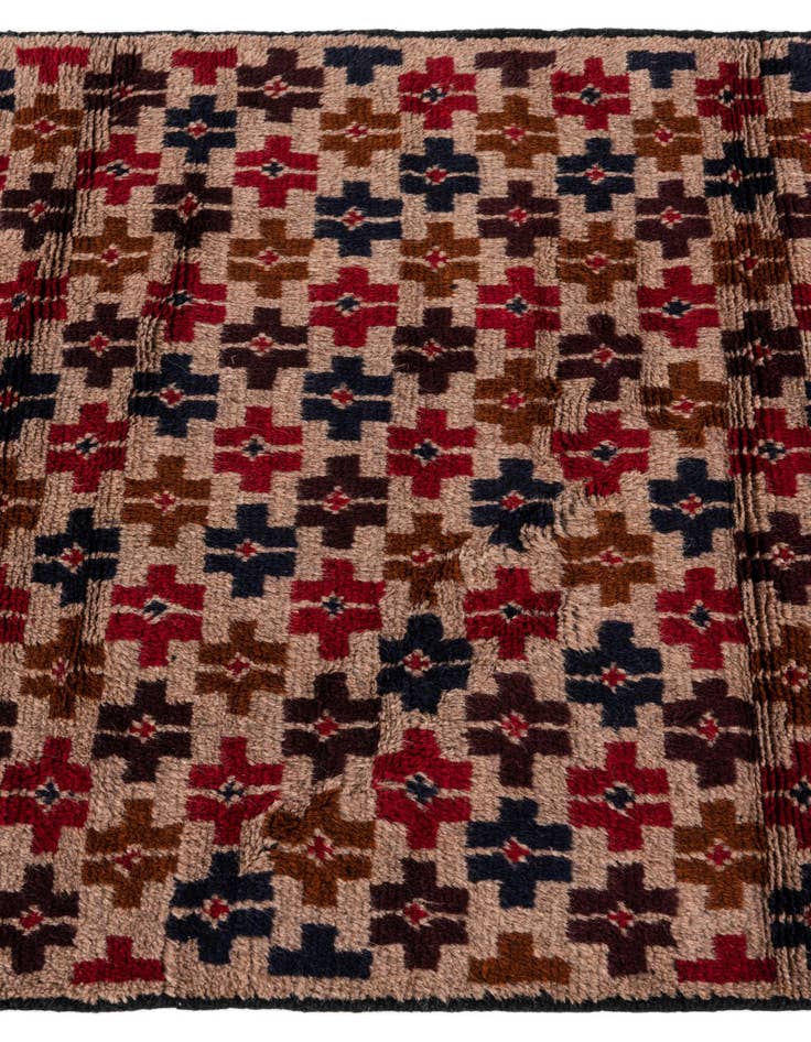 Detail image of  2' 10 x 4' 9  Hand Knotted Balouch Persian Wool Rug