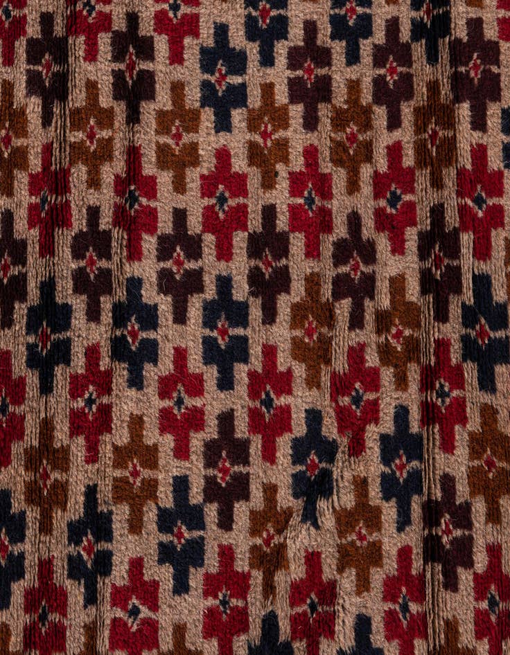 Detail image of  2' 10 x 4' 9  Hand Knotted Balouch Persian Wool Rug