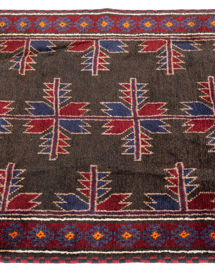 Detail image of  2' 10 x 4' 6  Hand Knotted Balouch Persian Wool Rug