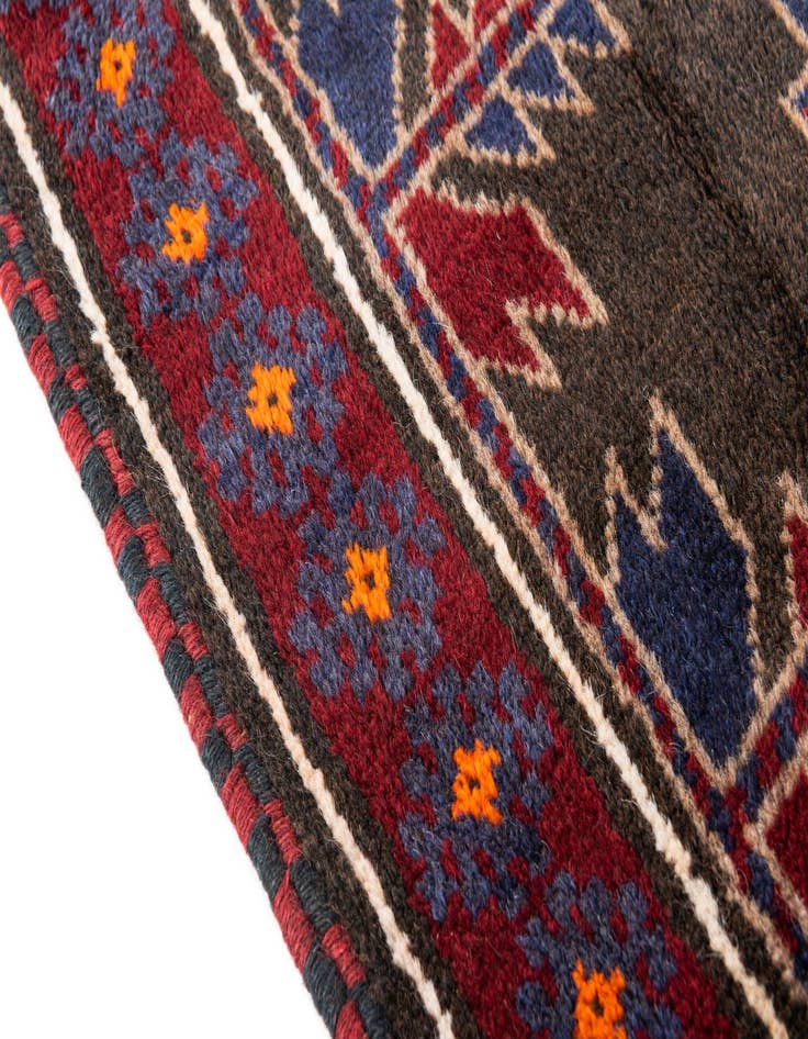 Detail image of  2' 10 x 4' 6  Hand Knotted Balouch Persian Wool Rug