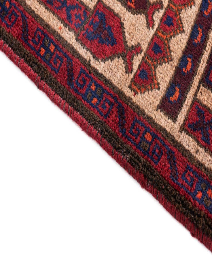 Detail image of  2' 10 x 4' 5  Hand Knotted Balouch Persian Wool Rug