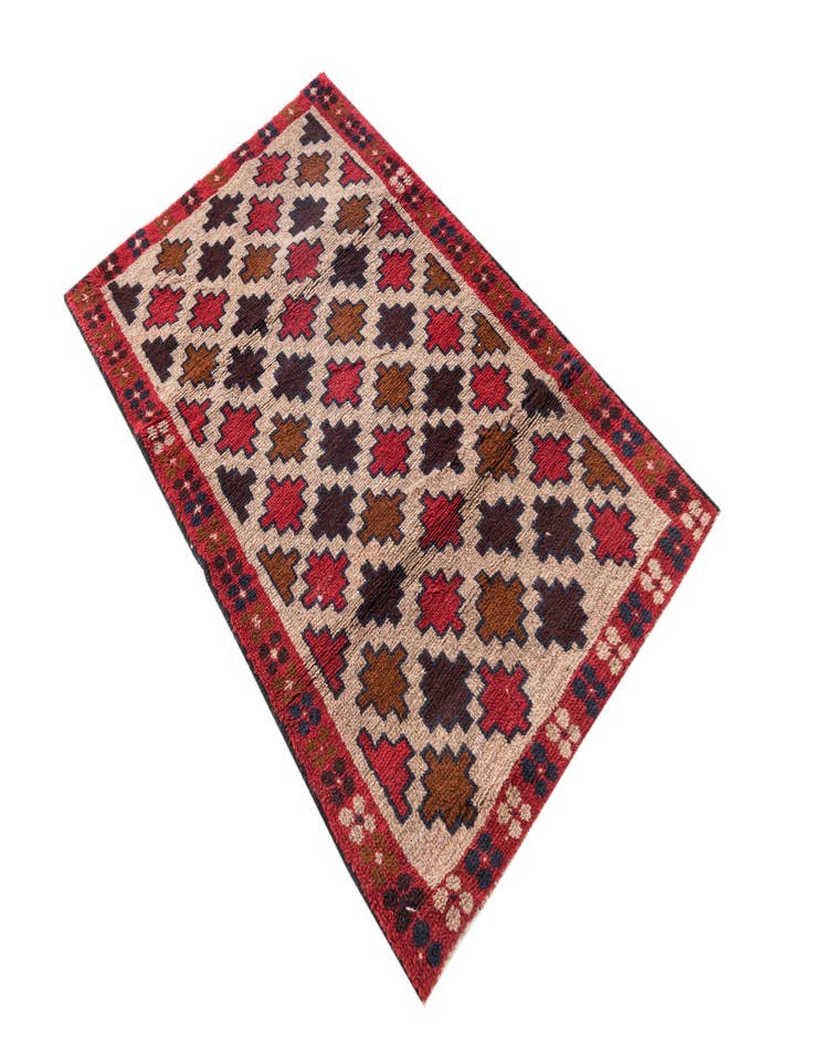 Detail image of  2' 10 x 4' 7  Hand Knotted Balouch Persian Wool Rug