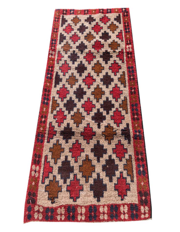 Detail image of  2' 10 x 4' 7  Hand Knotted Balouch Persian Wool Rug