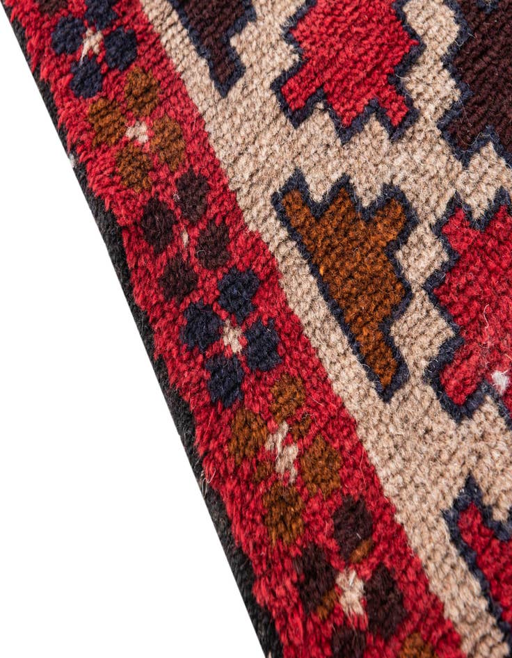 Detail image of  2' 10 x 4' 7  Hand Knotted Balouch Persian Wool Rug